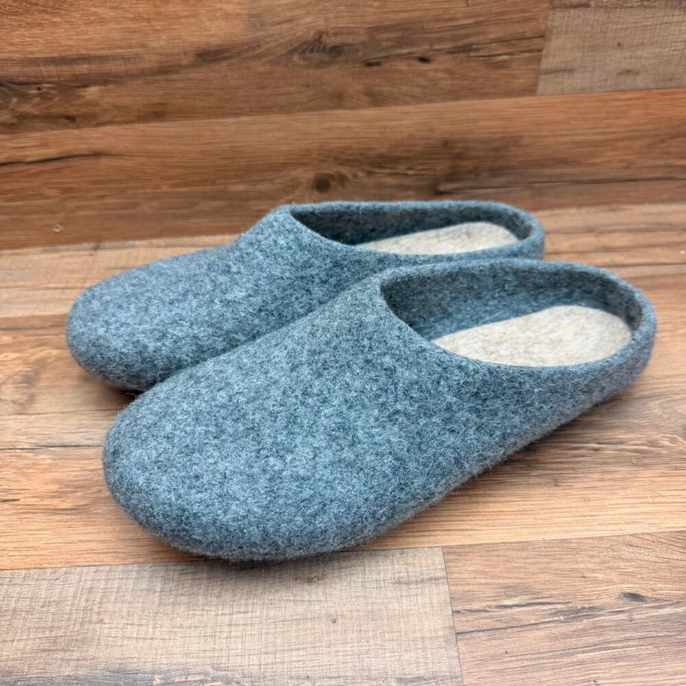 Kyrgies women size 44 11 Slippers Indoor Wool Slides Charcoal Gray shoes